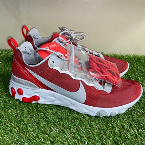 OHIO STATE BUCKEYES Nike React Element 55 Running Shoes Mens 10.5 Red CK4798-600 main image 5